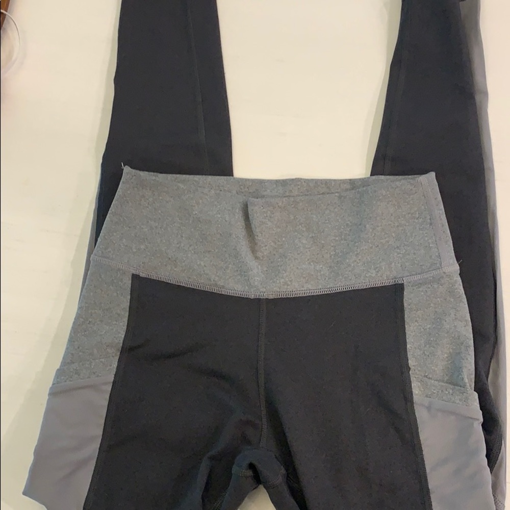 Fabletics Black and Gray High-Waist Leggings
